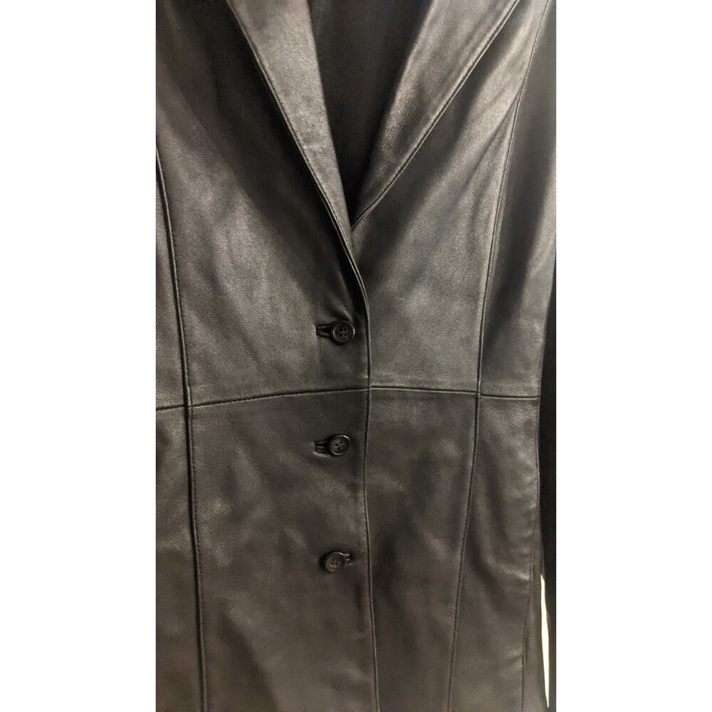 John Paul Richard Black Lambs Leather Jacket, Three Button Closure< Size 14 - Picture 5 of 11